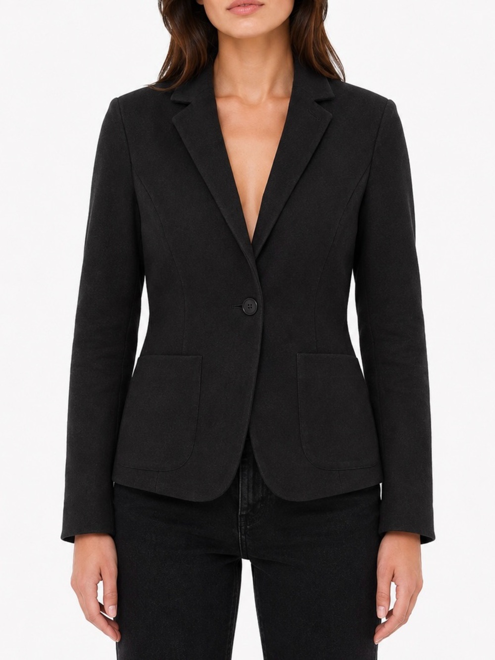 Armani Exchange Black Single-Button Tailored Blazer